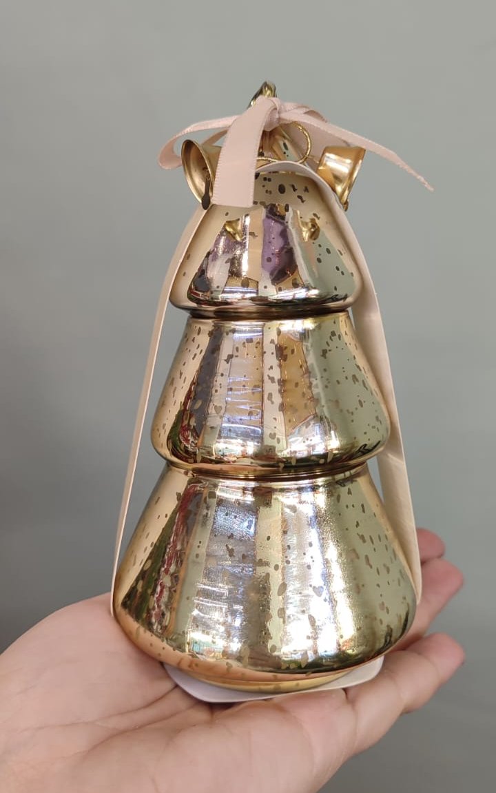 Albero di Natale in vetro con candele